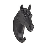 Gancho de Parede Cavalo em Resina Fixação Parafuso Preto 11,5cm - Ela Decora